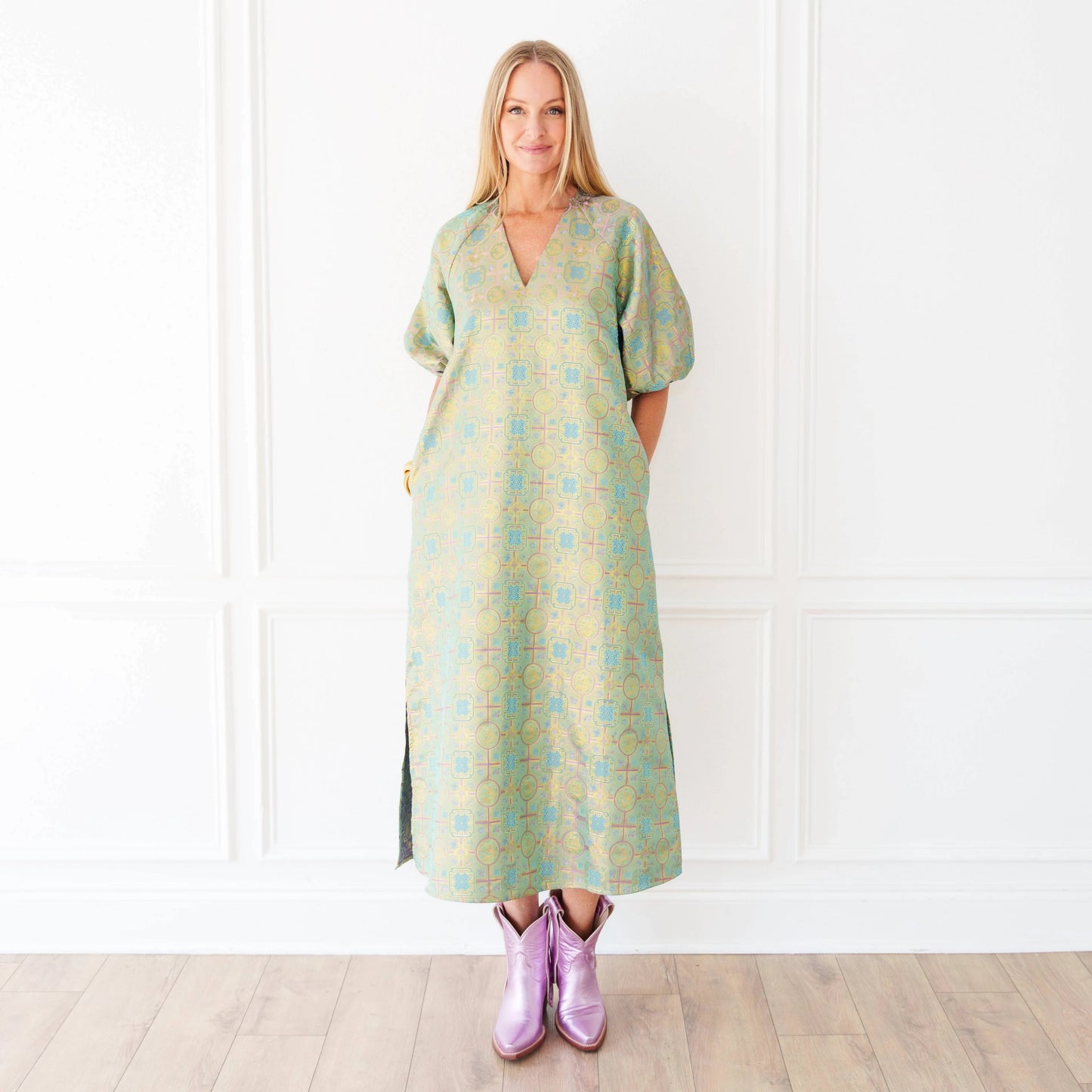 Caryn Lawn Coco Jacquard Lime