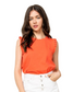 Sleeveless Knit Top with Ruffled Shoulder Orange