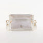 Petite Purple Stripe Clear Stadium Bag with White Bamboo Stick