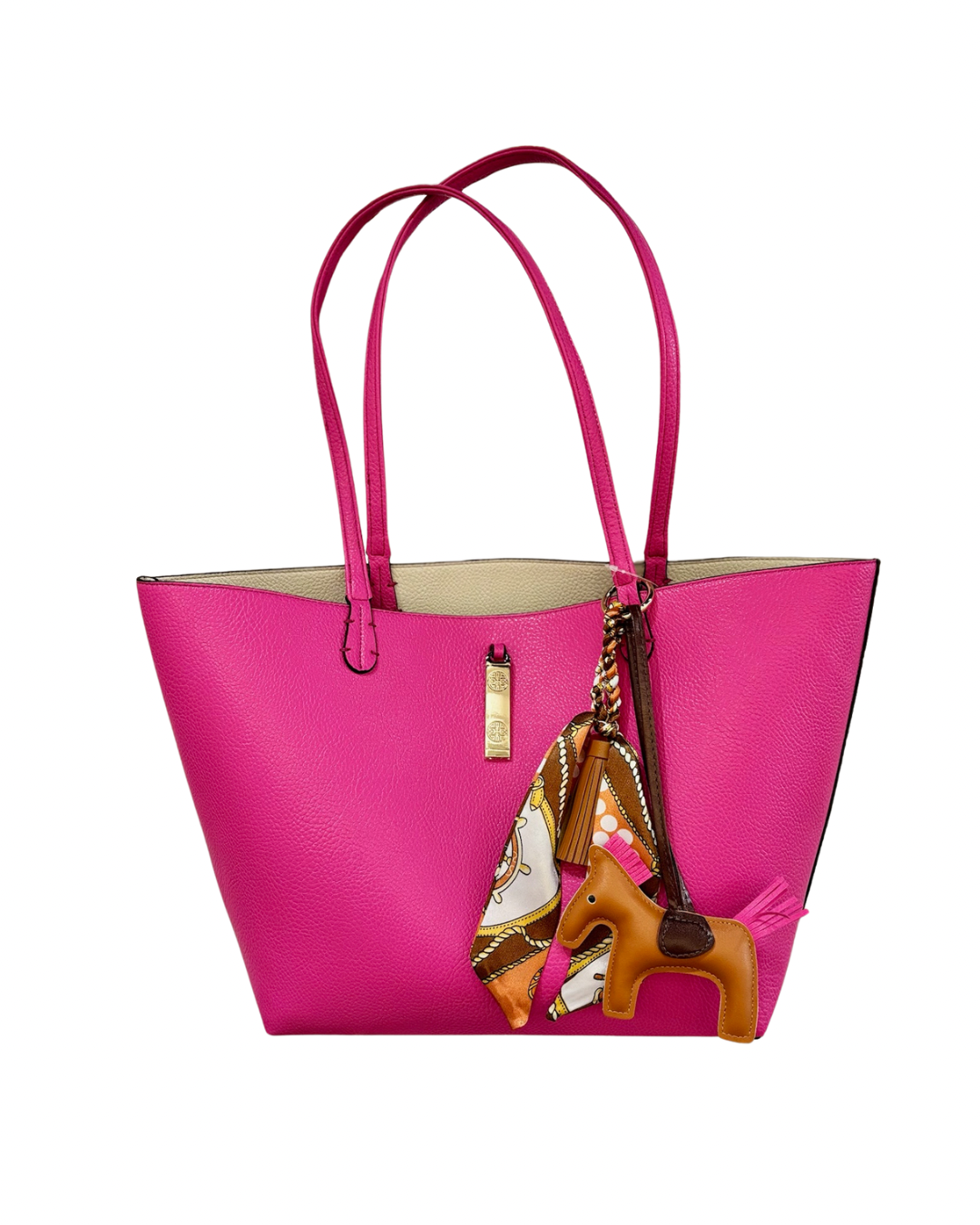 Horse Charm Large Tote Pink
