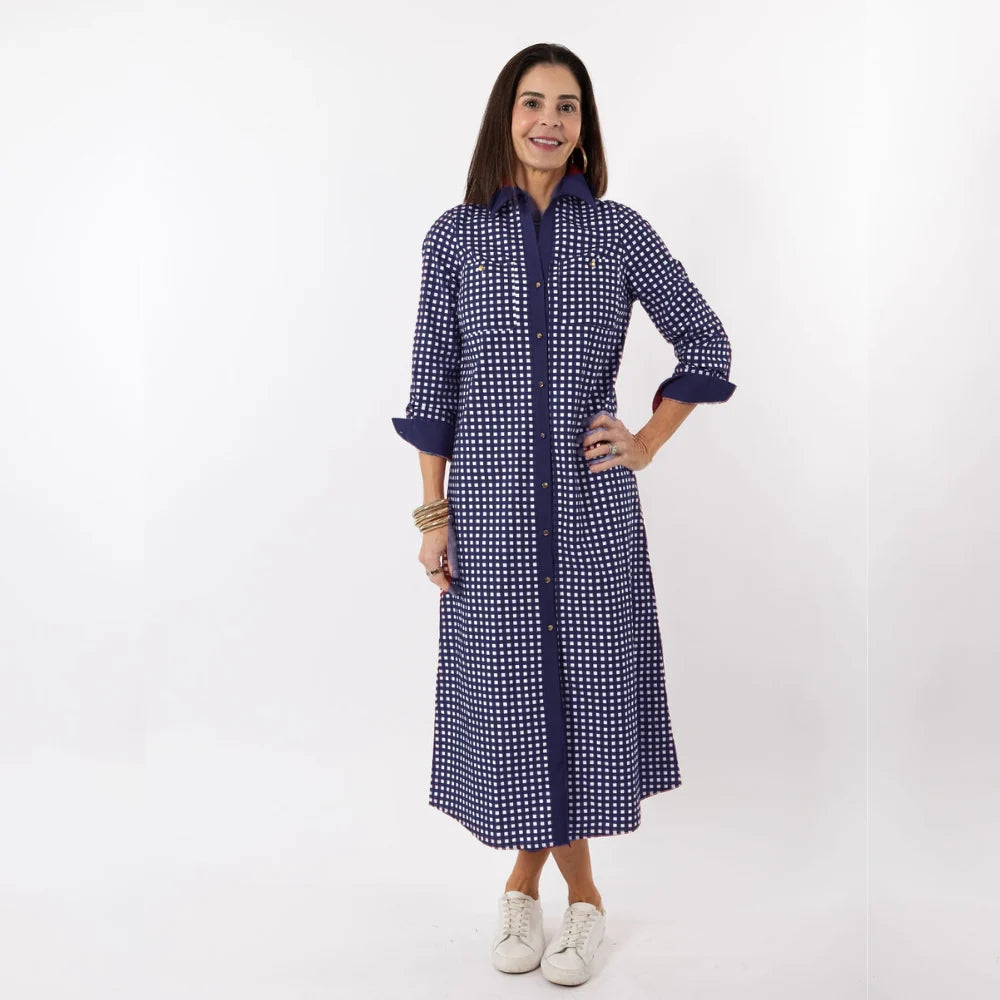 Garland Harper Dress Navy Gingham