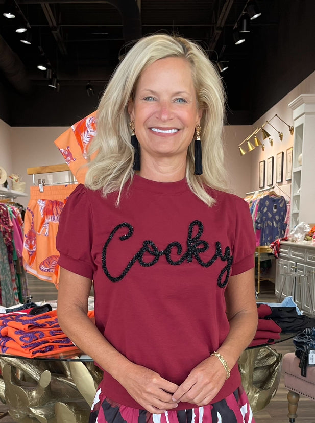 The Glitter Script Shirt South Carolina Cocky