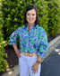Vilagallo Blue Green Tropical Print Shirt