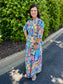 Vilagallo Multicolored Print Shirt Dress With Waist Women's Boutique Southern Girl Chic