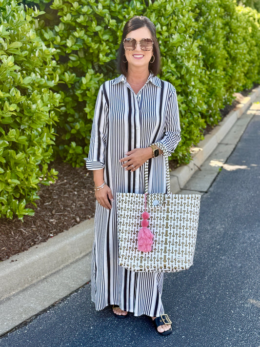 Vilagallo Striped Shirt Dress Women's Boutique Shopping Southern Girl Chic