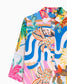 Vilagallo Multicolored Palm Tree Print Shirt Dress
