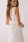 Wide Waistband Back Self Tie Bow Mini Dress
