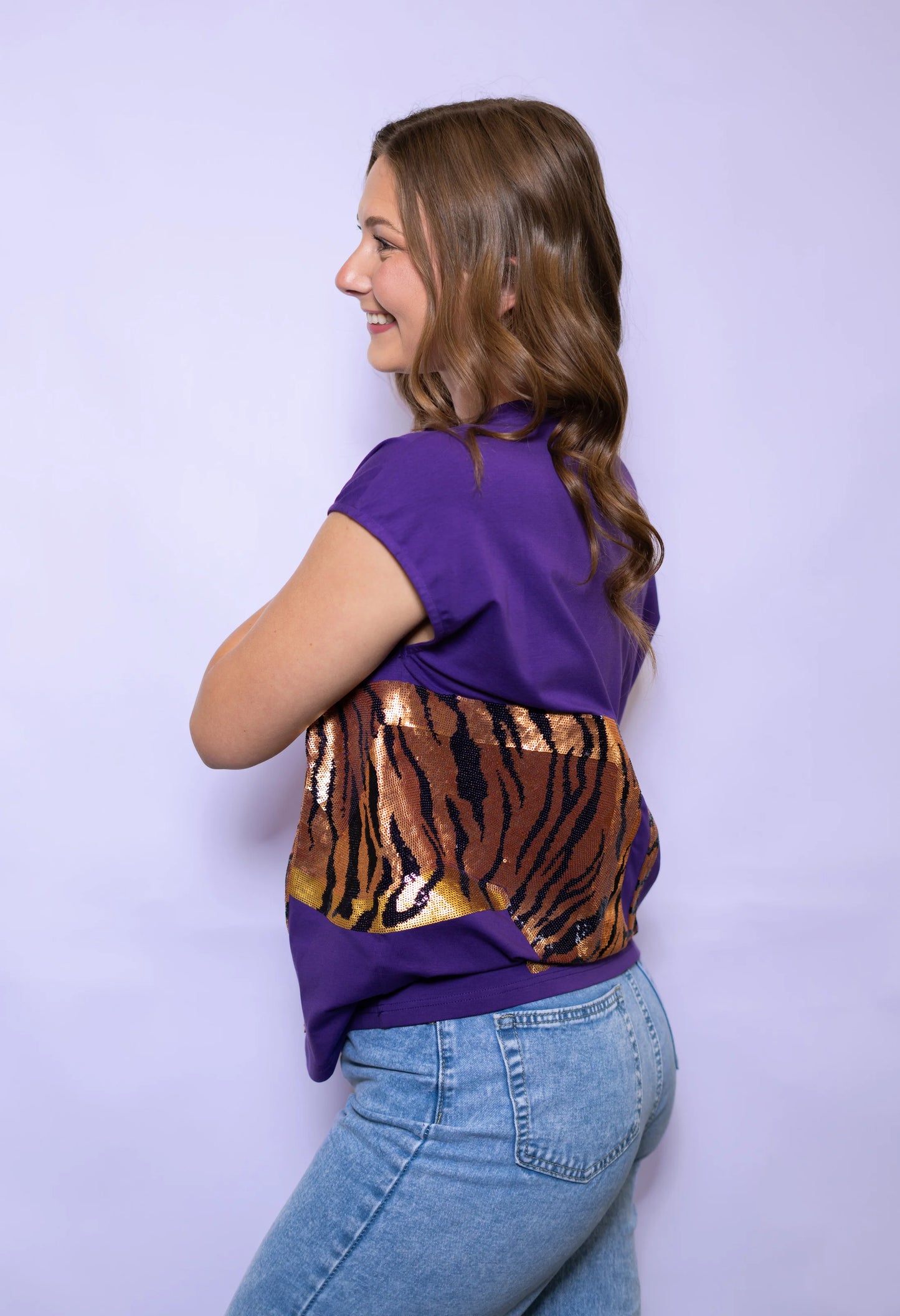 Wrap Around Tiger Tee Purple