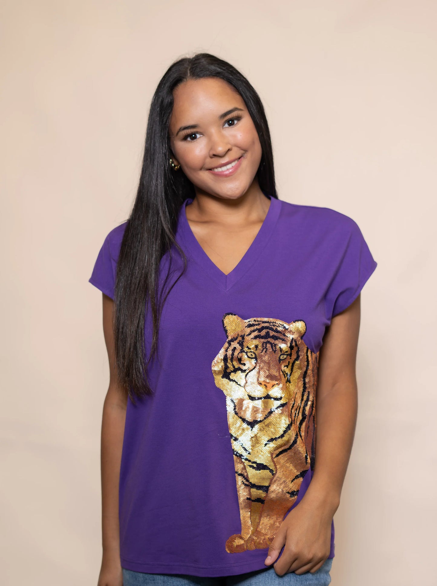 Wrap Around Tiger Tee Purple