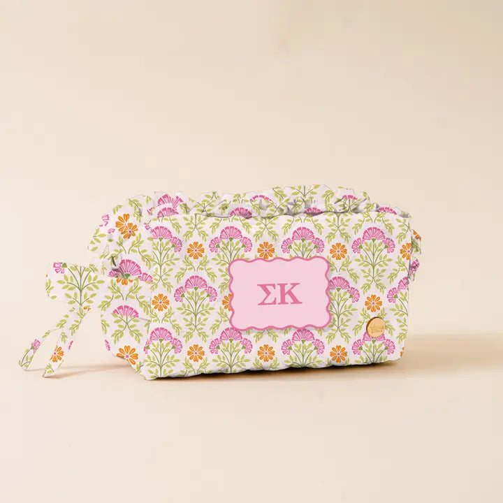 Sorority Quilted Cosmetic Pouch