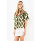 THML Puff Sleeve Tiger Print Top