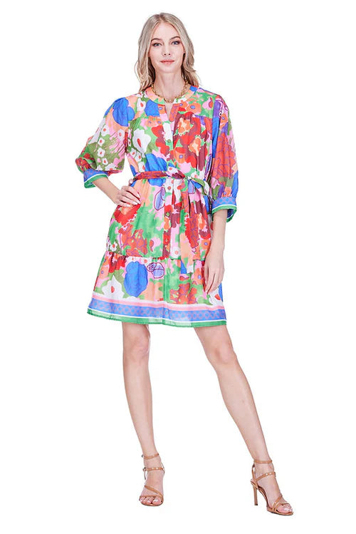 Joy Joy Placket Dress Petal Pop