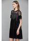 Velvet Lace Babydoll Dress Black