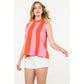 THML Sleeveless Mock Neck Colorblock Top Orange