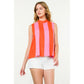 THML Sleeveless Mock Neck Colorblock Top Orange