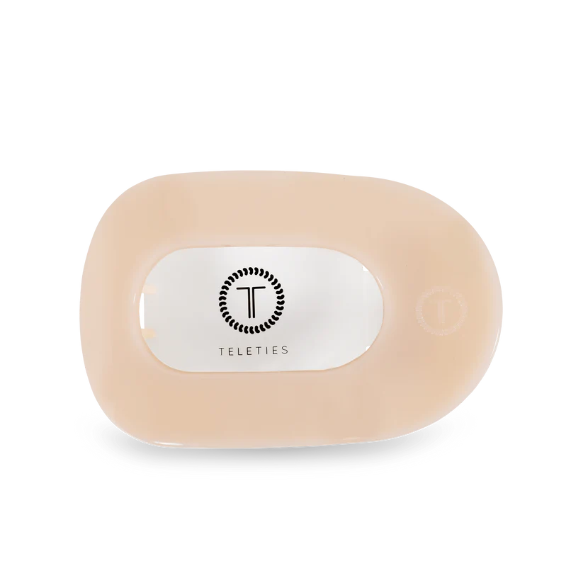 Teleties Flat Round Hair Clip Almond Beige