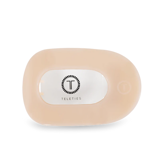 Teleties Flat Round Hair Clip Almond Beige