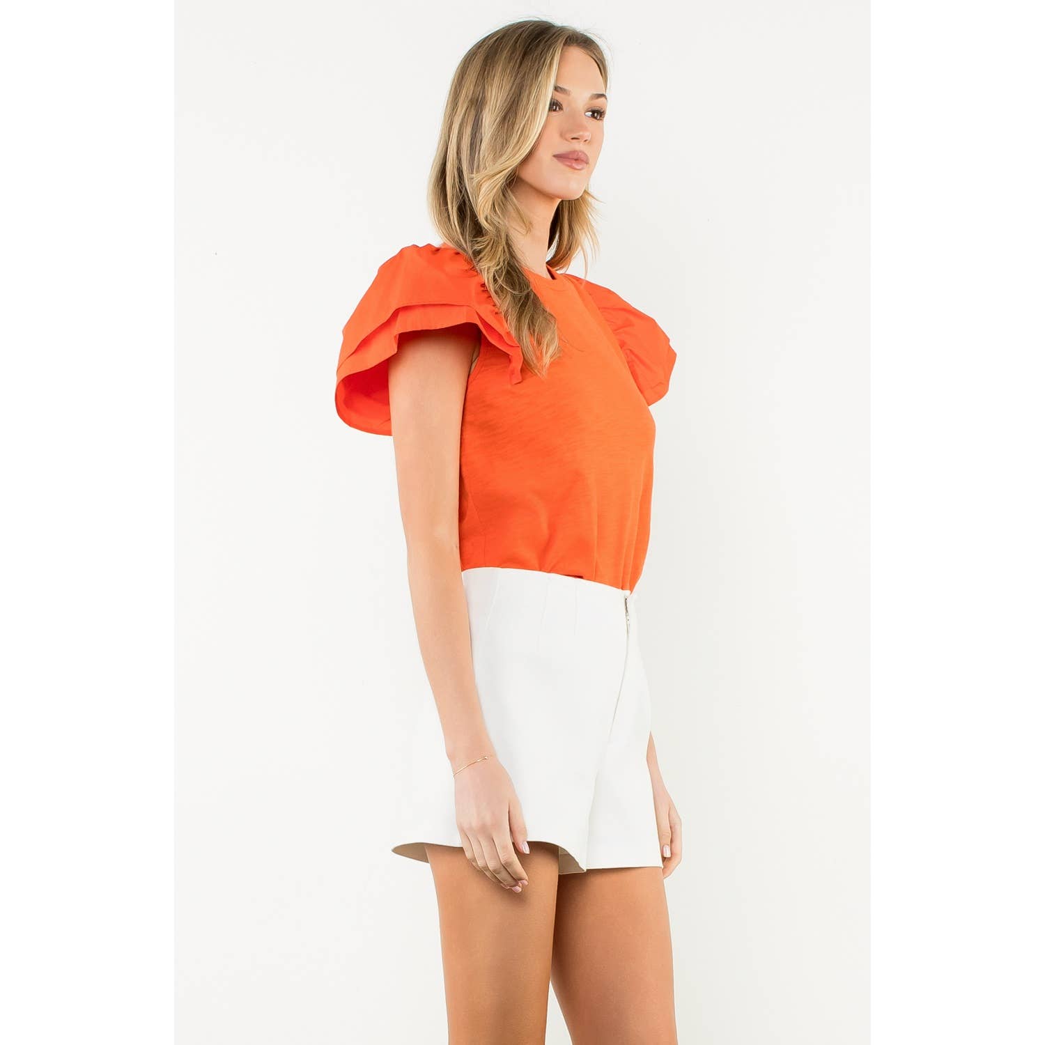 Flutter Sleeve Top Orange