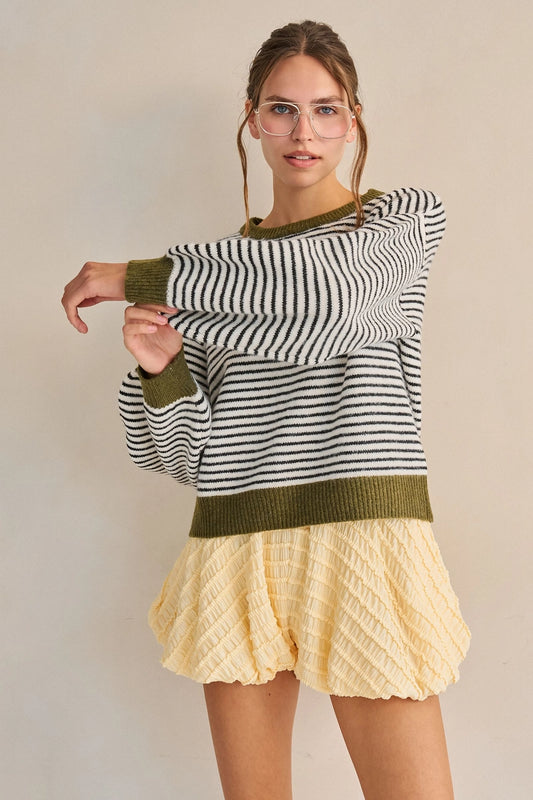 The Olive Stripe Sweater