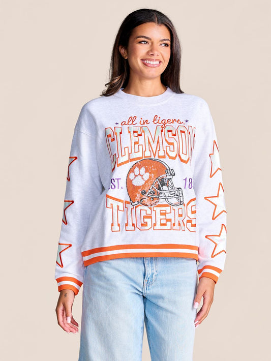 The Hometeam Heathered Crewneck Clemson