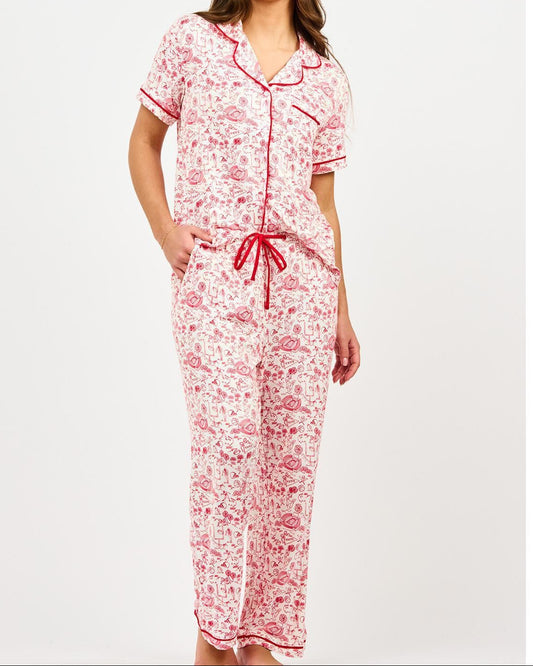Mary Square Charlotte Team Toile Pajama Set Georgia