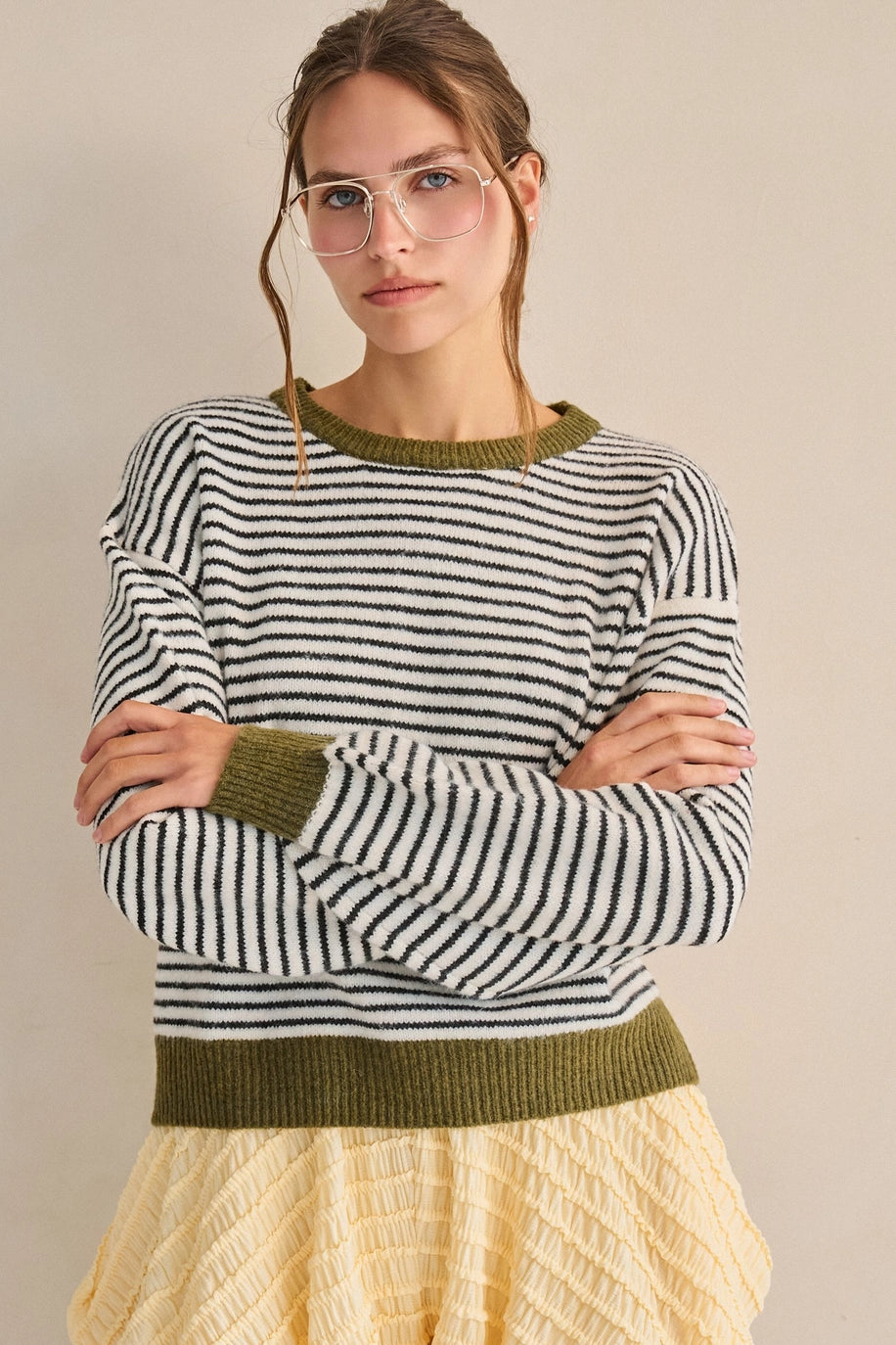 The Olive Stripe Sweater