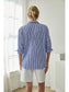 Star Embroidered Striped Button Down Top