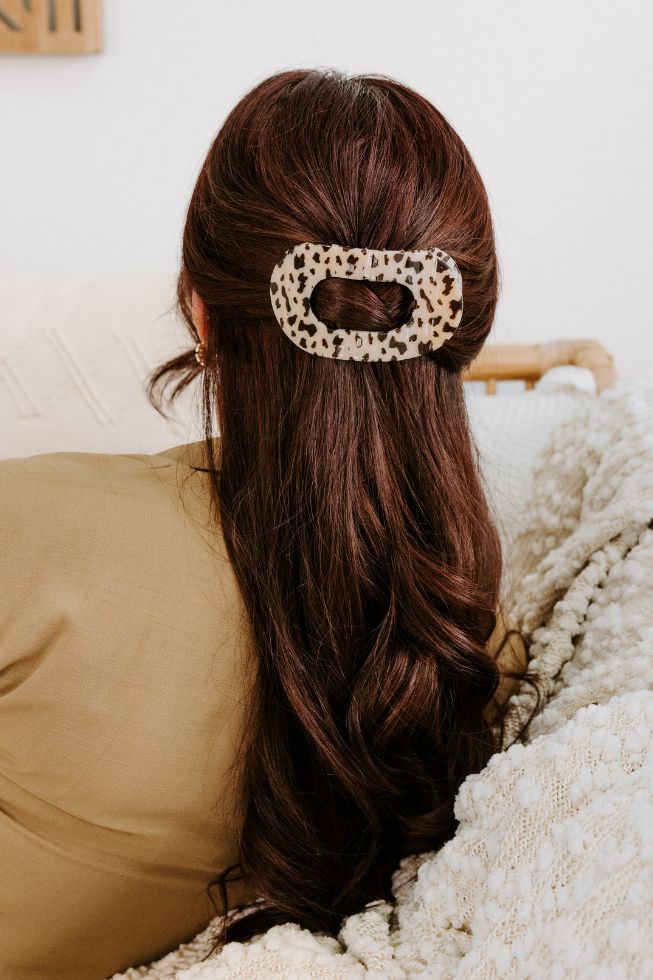 Teleties Flat Round Hair Clip Blonde Tortoise