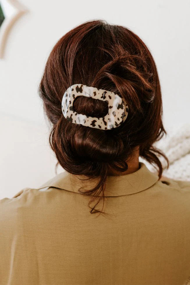 Teleties Flat Round Hair Clip Blonde Tortoise