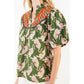 THML Puff Sleeve Tiger Print Top
