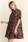 Collared Tiger Print Mini Dress