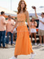 The Scalloped Chic Skirt Set Orange
