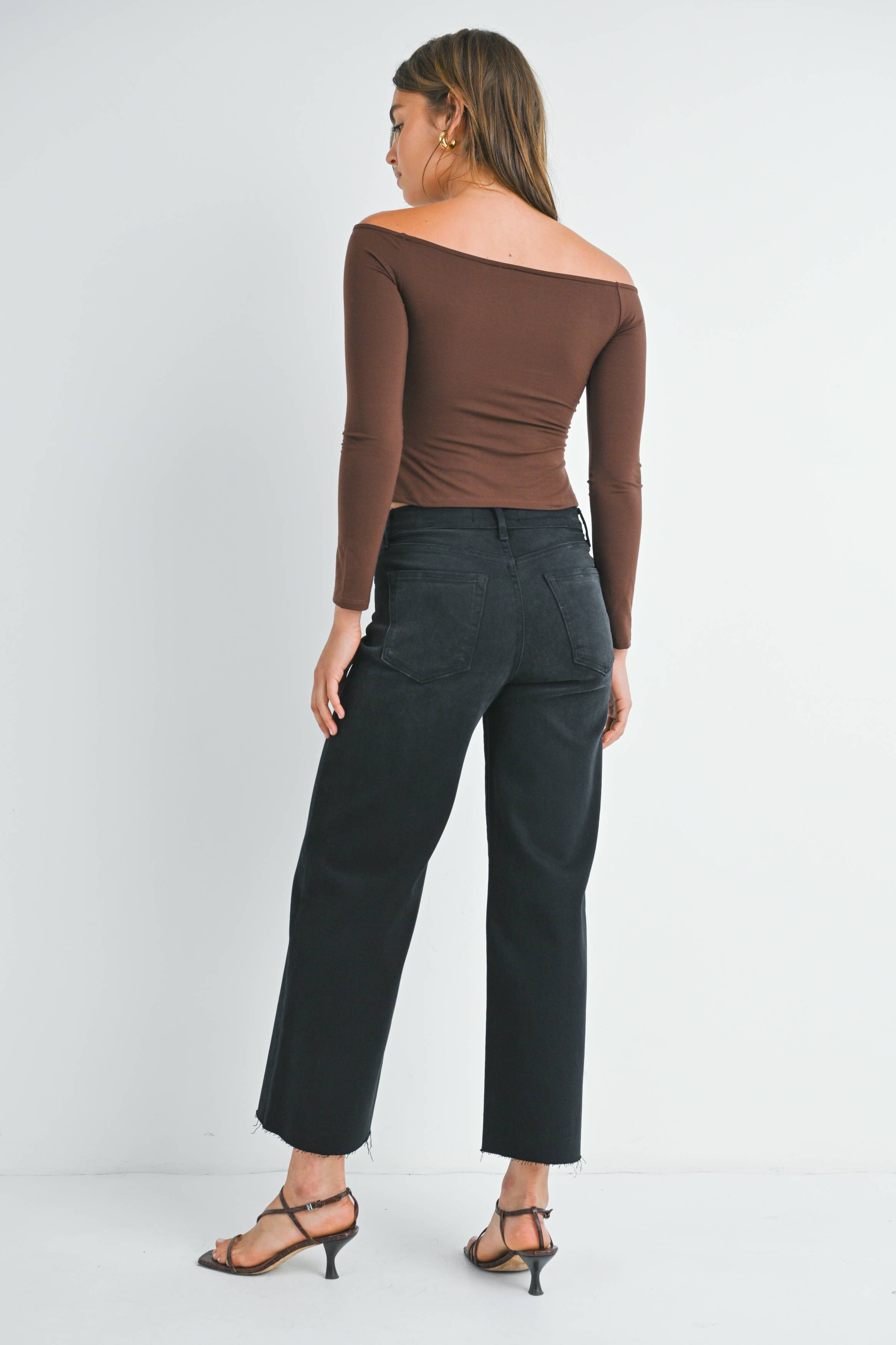 Just Black Denim Scissor Cut Wide Leg Black