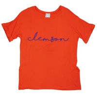 Clemson Script Side Slit Tee