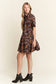 Collared Tiger Print Mini Dress