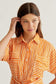 Orange Stripe Shirt Dress