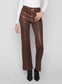 Charlie B Flare Leg Foil Twill Pant Bronze