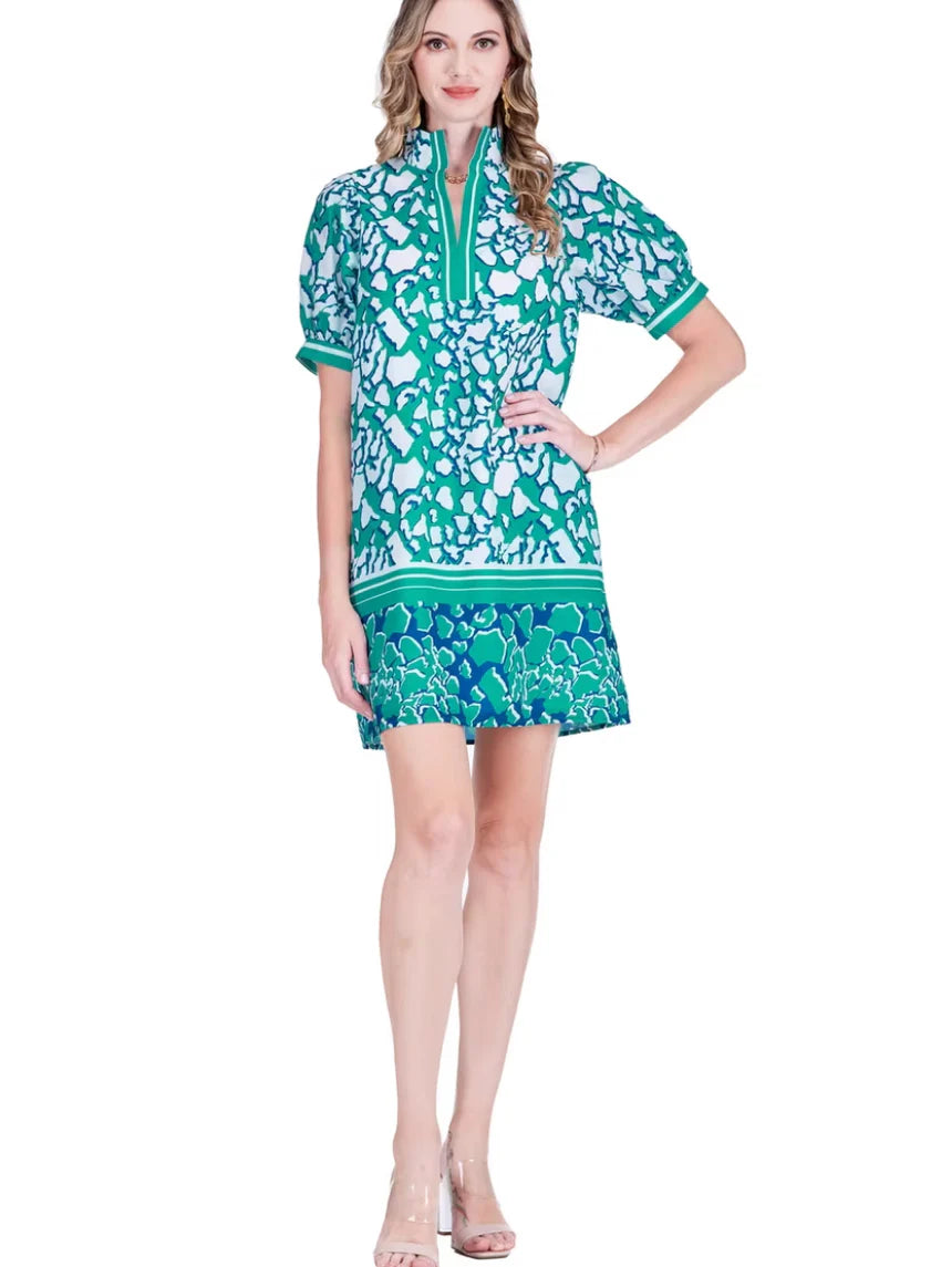 Jade Stand Collar Dress Reefline