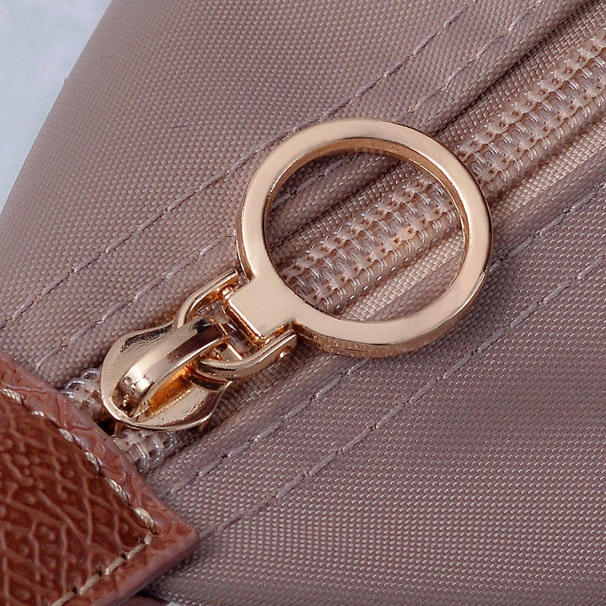 Dorian 16 inch Nylon Tote Bag: Taupe