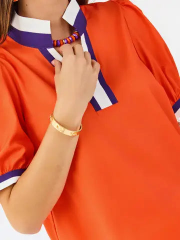 Mary Square Tricia Top Orange and Purple