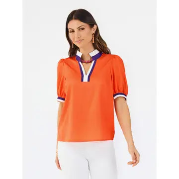 Mary Square Tricia Top Orange and Purple