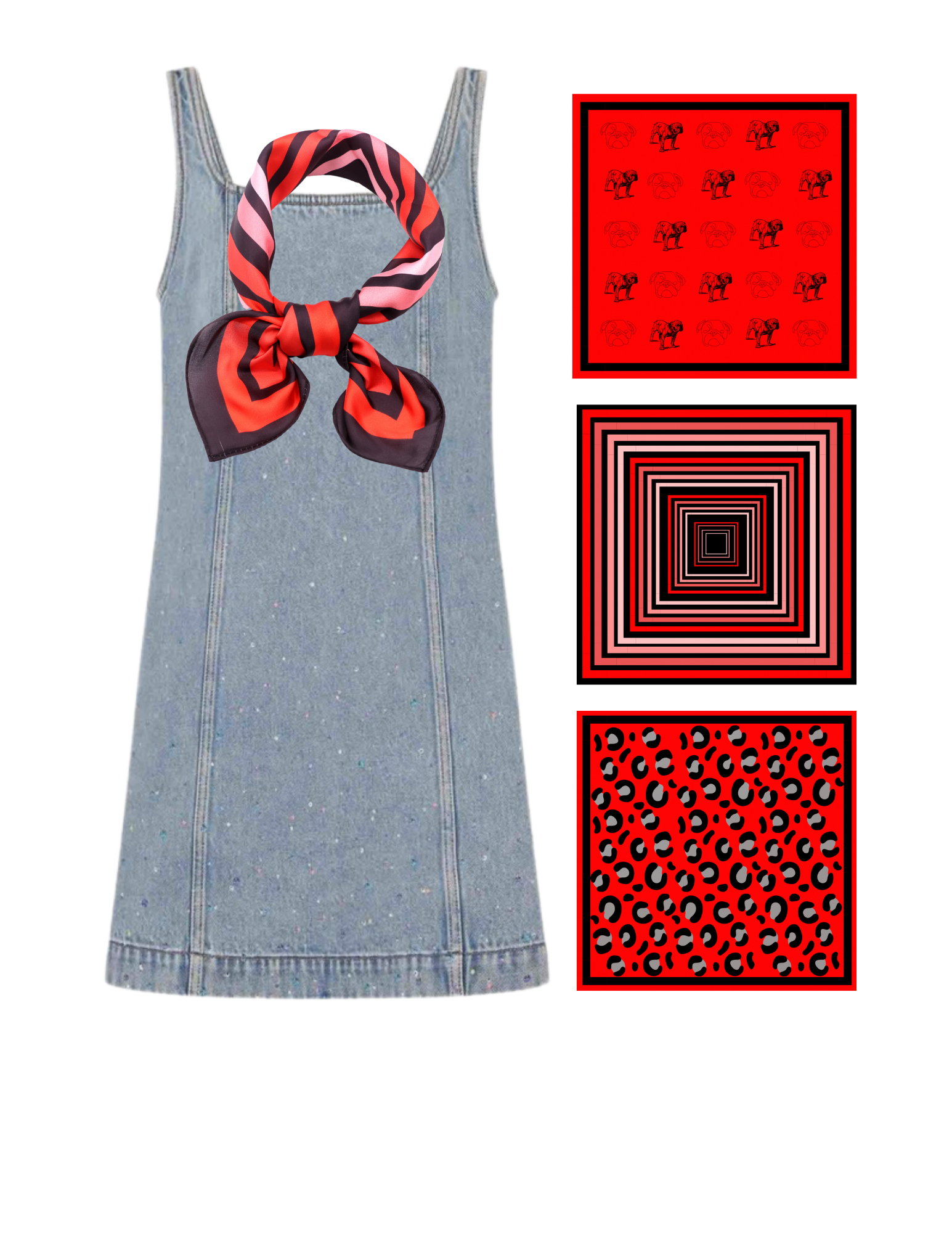 Georgia Bandana Gameday Scarf Striped