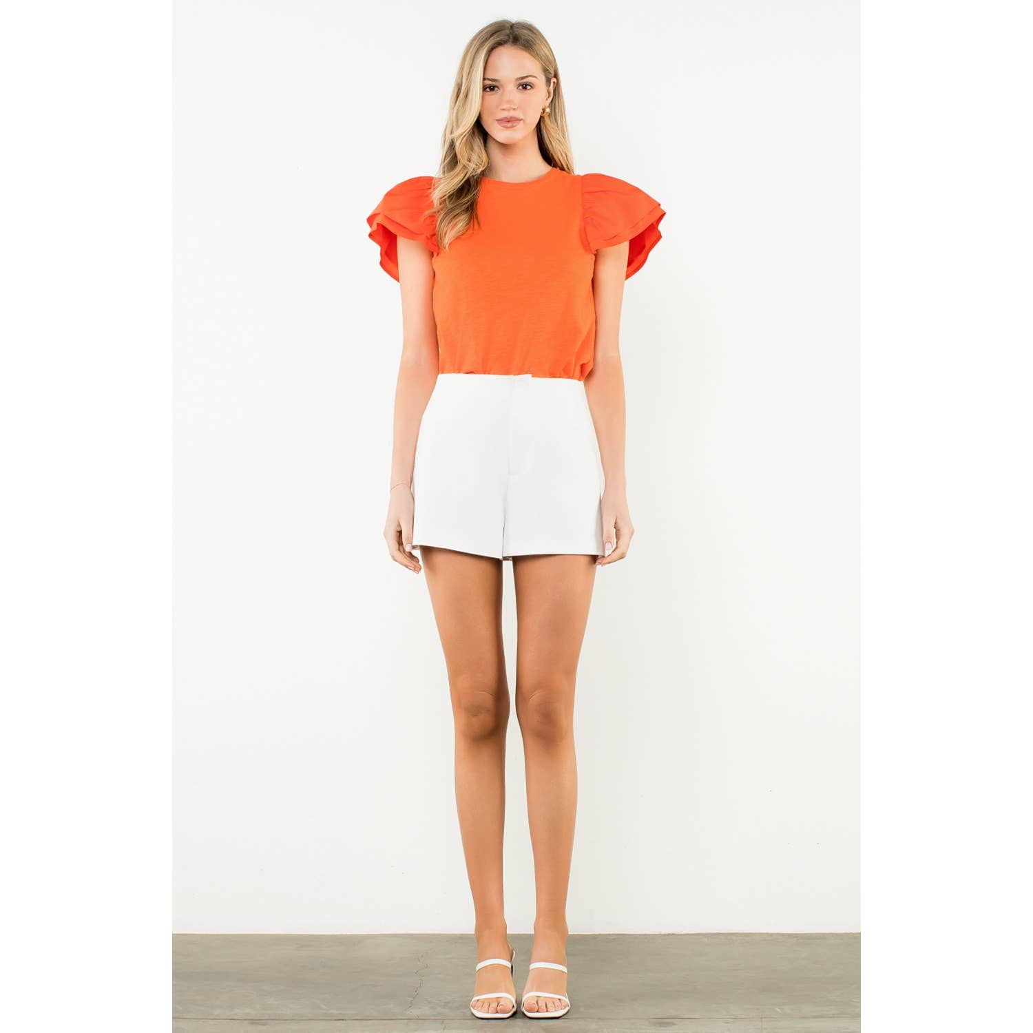 Flutter Sleeve Top Orange