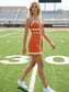 Contrast Trim Bodycon Mini Dress Orange