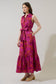 In the Jungle Cileah Collared Maxi Dress: Magenta