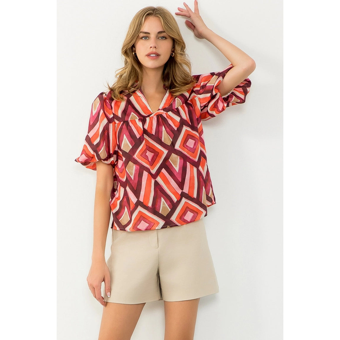 THML Abstract Print Top
