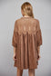 Faux Suede Lace Babydoll Dress Brown