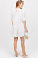 Floral Jacquard Puff Sleeve Tiered Mini Dress White