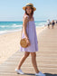 Striped Smocked Mini Dress with Tied Strap