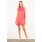 THML Sleeveless Colorblock Dress Pink